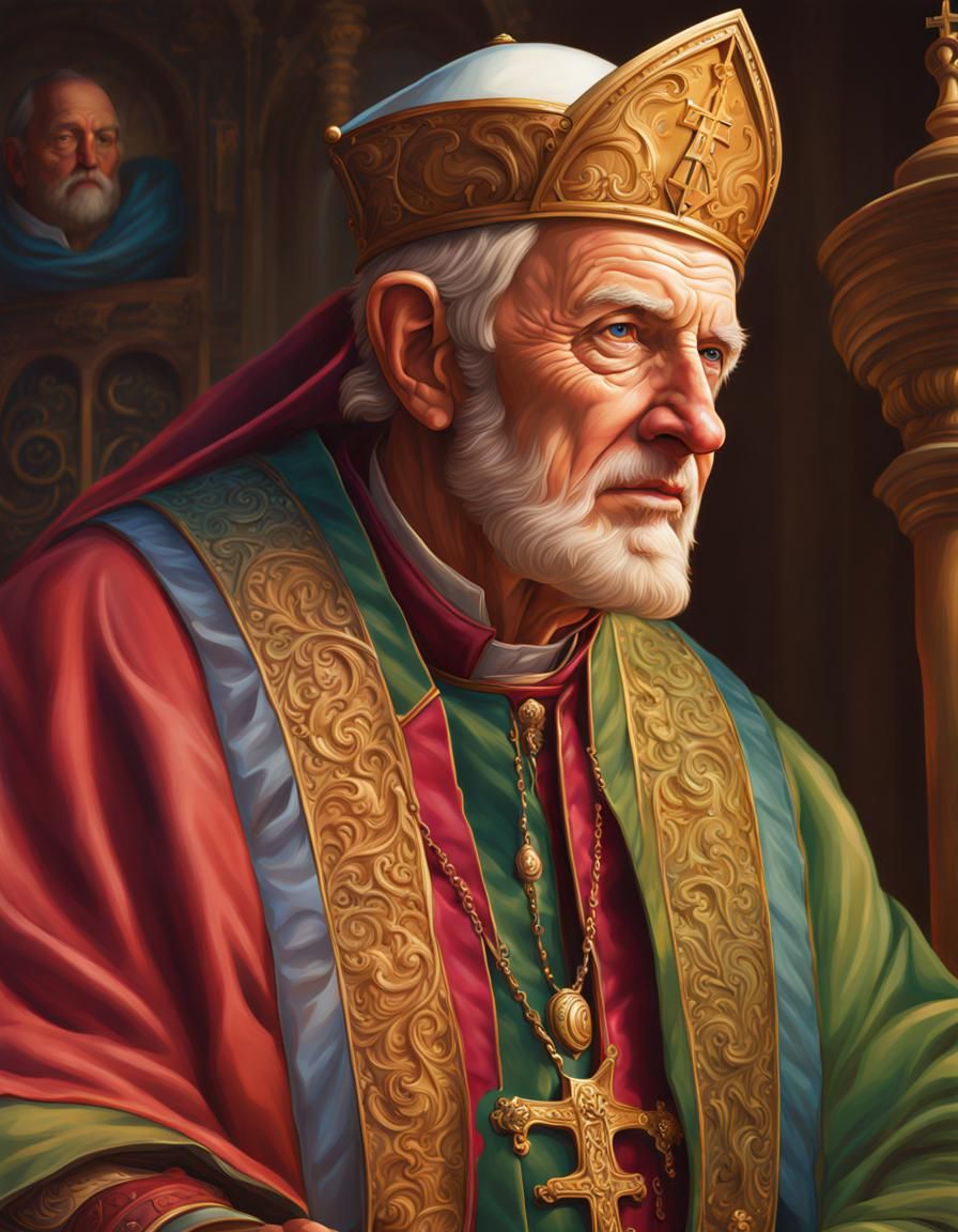 Hyperrealistic Renaissance Portrait of St. Nicholas