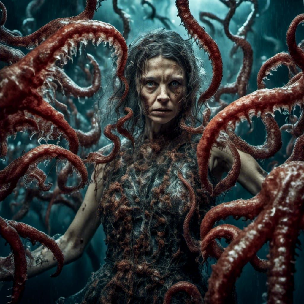 Macabre Mutant Portrait with Monsters