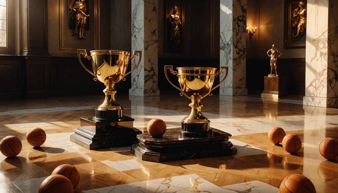 Golden Trophy Cup in Museum, Dutch Master Style