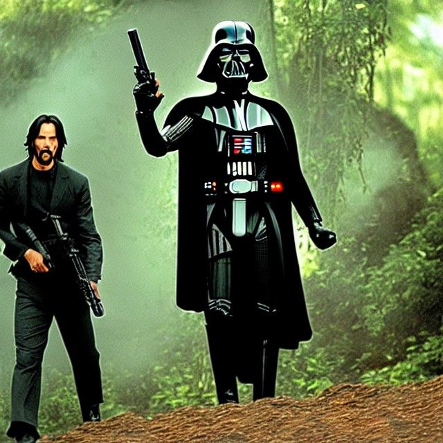 John Wick Confronts Darth Vader in Jungle