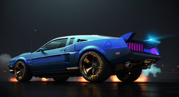 Cyberpunk Star Batship Unveils its Cosmic Power