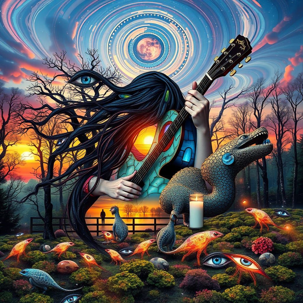 Mesmerizing Digital Collage of Gratitude at Sunset