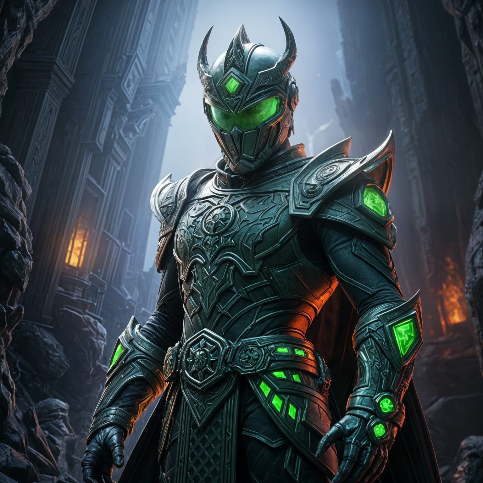 Epic Godlike Warrior in Ancient Armor