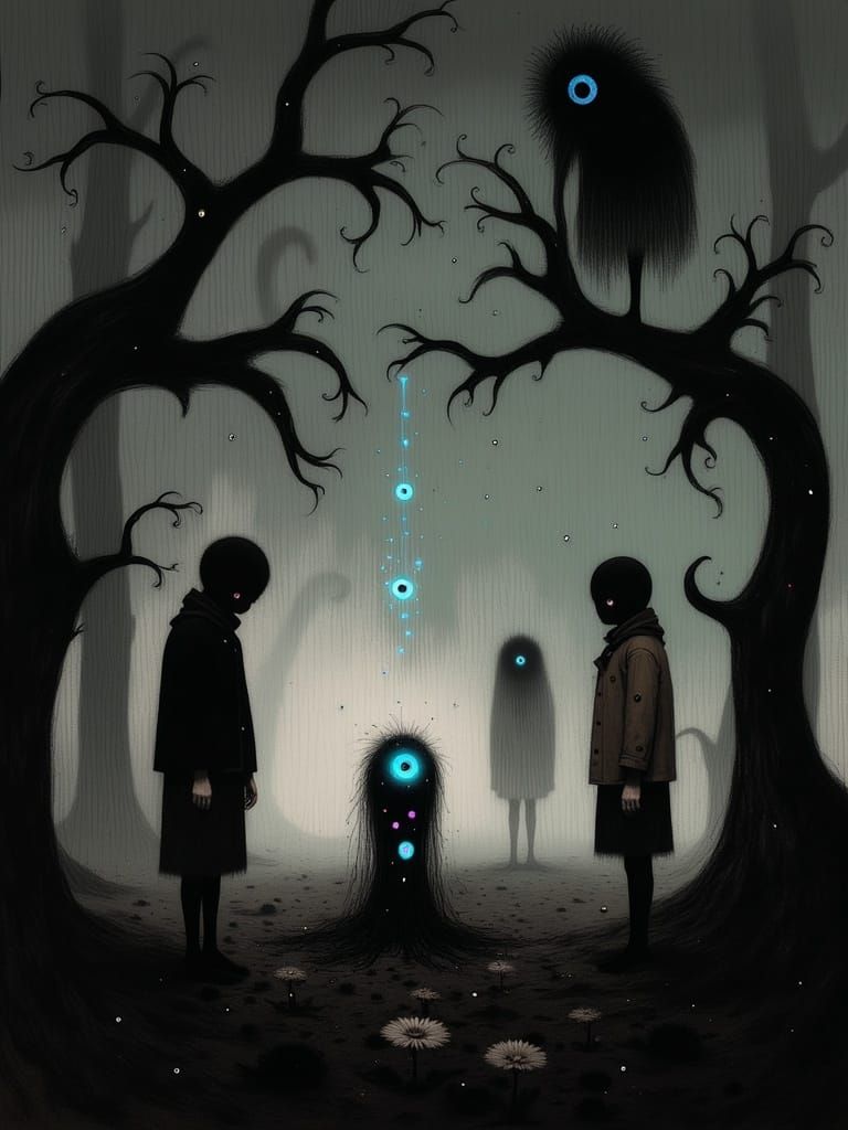 Eerie Forest Portal Summoning by Black-Eyed Children