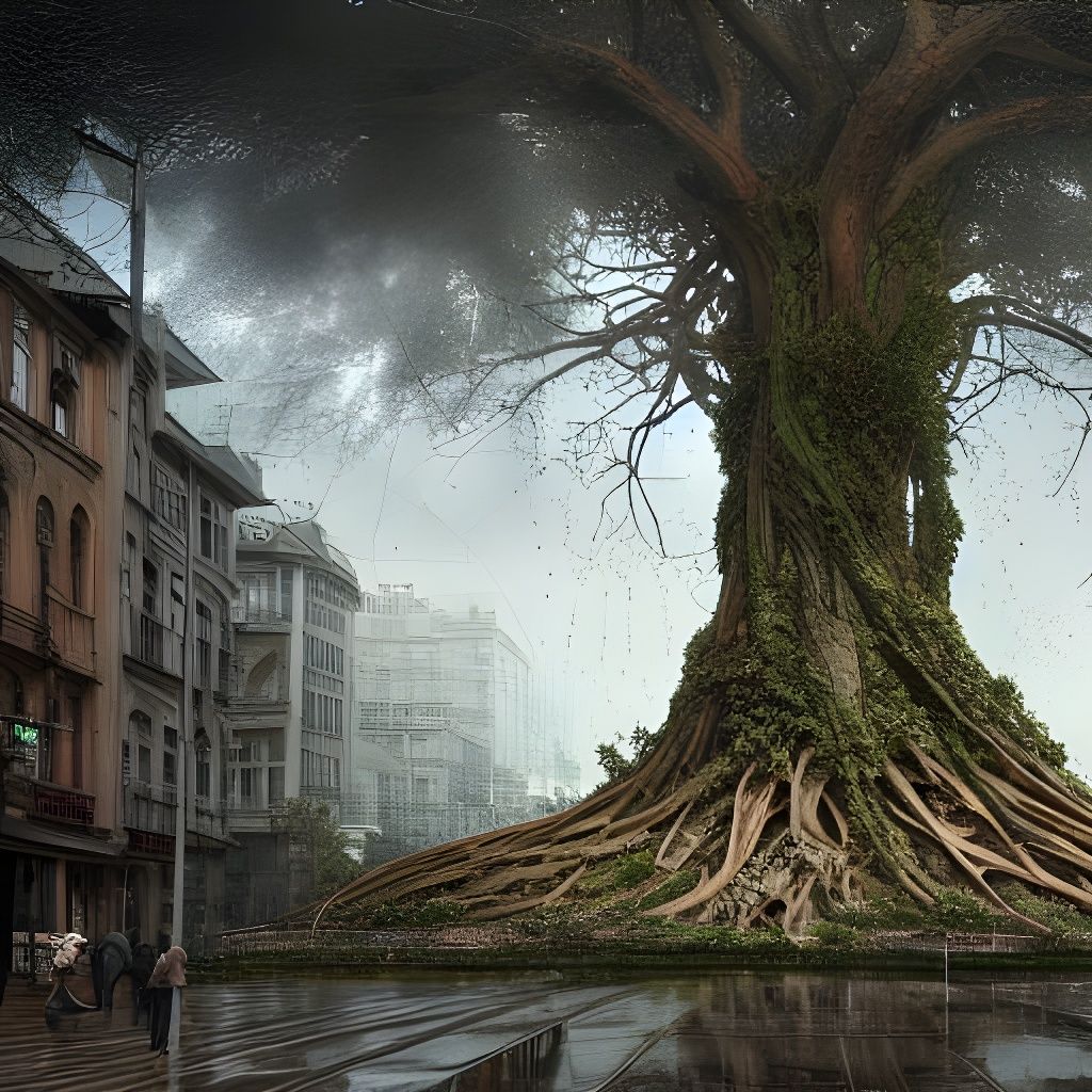 Tree of Life: Detailed Architectural Photoillustration
