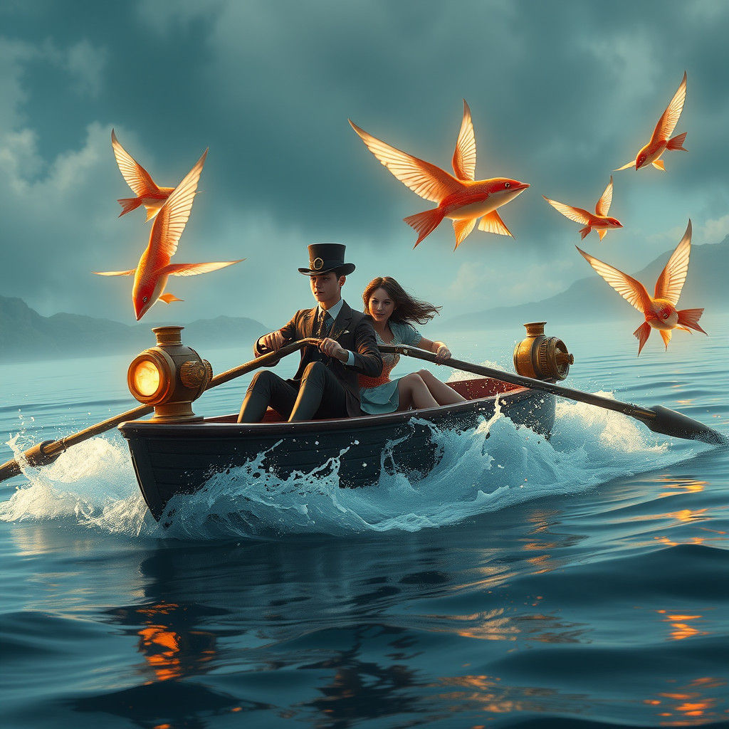 Steampunk Teens and Luminous Flying Fish