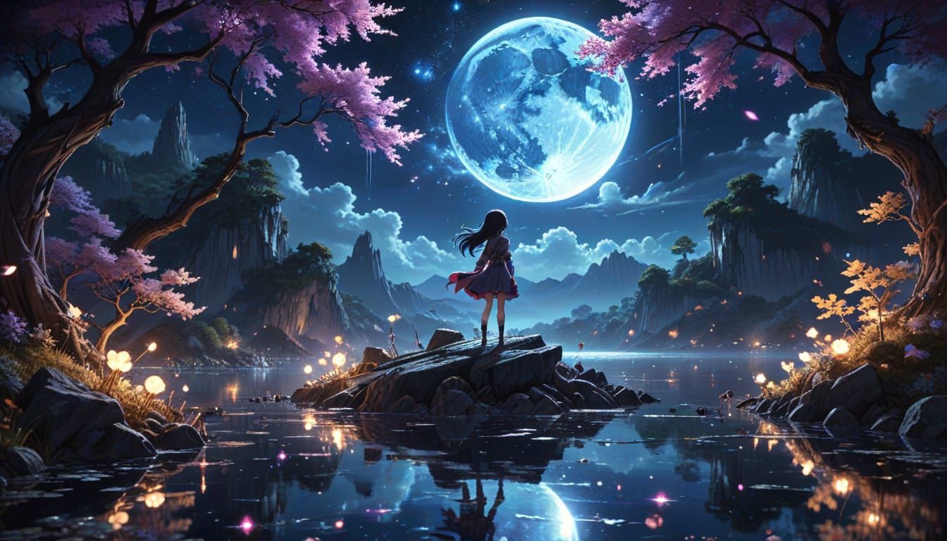 Ethereal Cosmic Lake in Macabre Triadic Hues