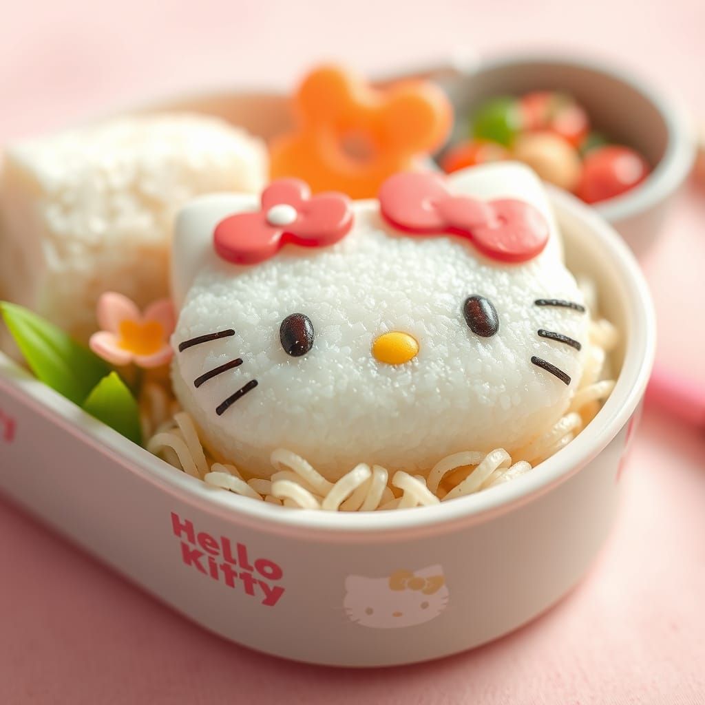 Hello Kitty Bento Box: Vibrant Digital Food Art
