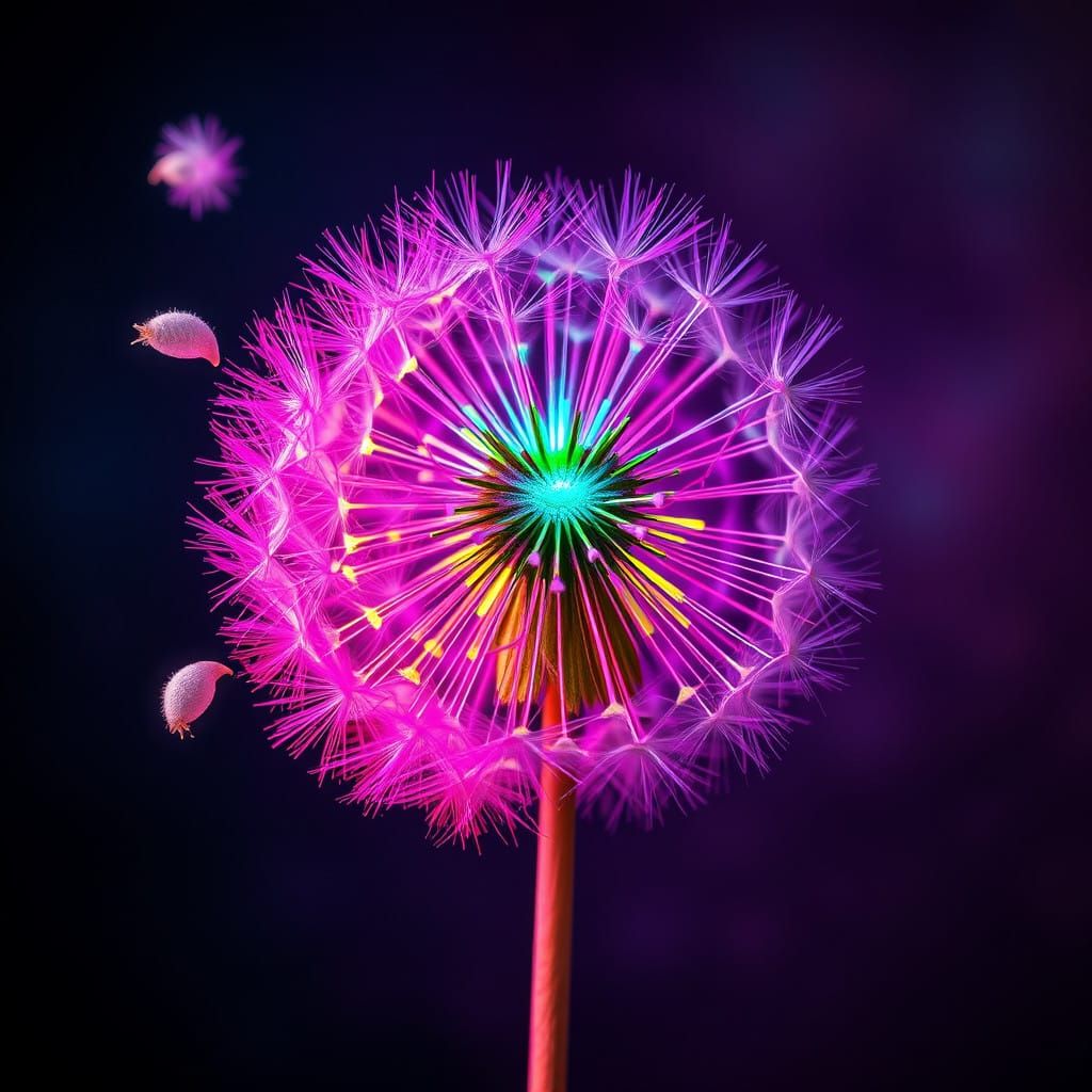 Surreal Cosmic Blooms in Neon Hues