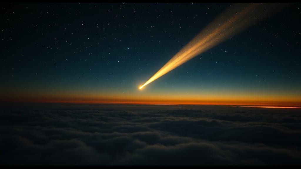 Cosmic Masterpiece: Celestial Comet Reigns in the Starry Nig...