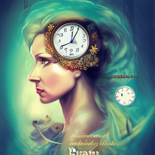 Clock Queen Portrait in Hyperdetailed Style