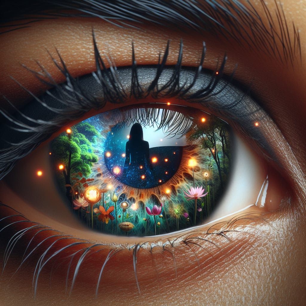 Cosmic Gateway: Magical Forest Eye Portal