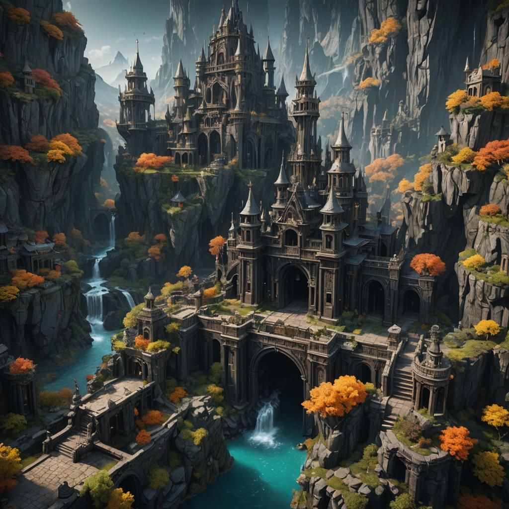 Fantastical Matte Painting in Deep Color, 8K