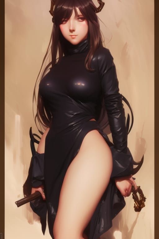 Anime Girl Portrait with Dynamic Lighting and Intricate Deta...