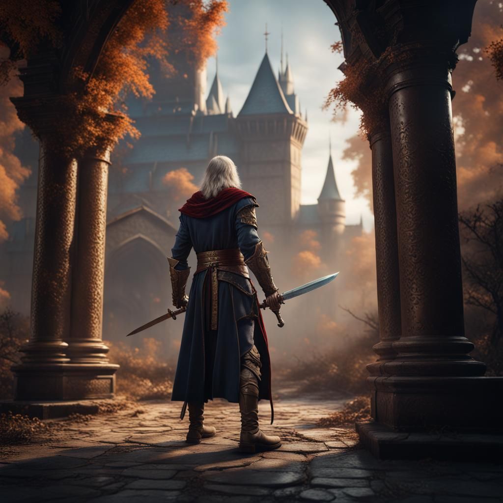 Medieval Lord with Dagger, Fantasy Concept Art