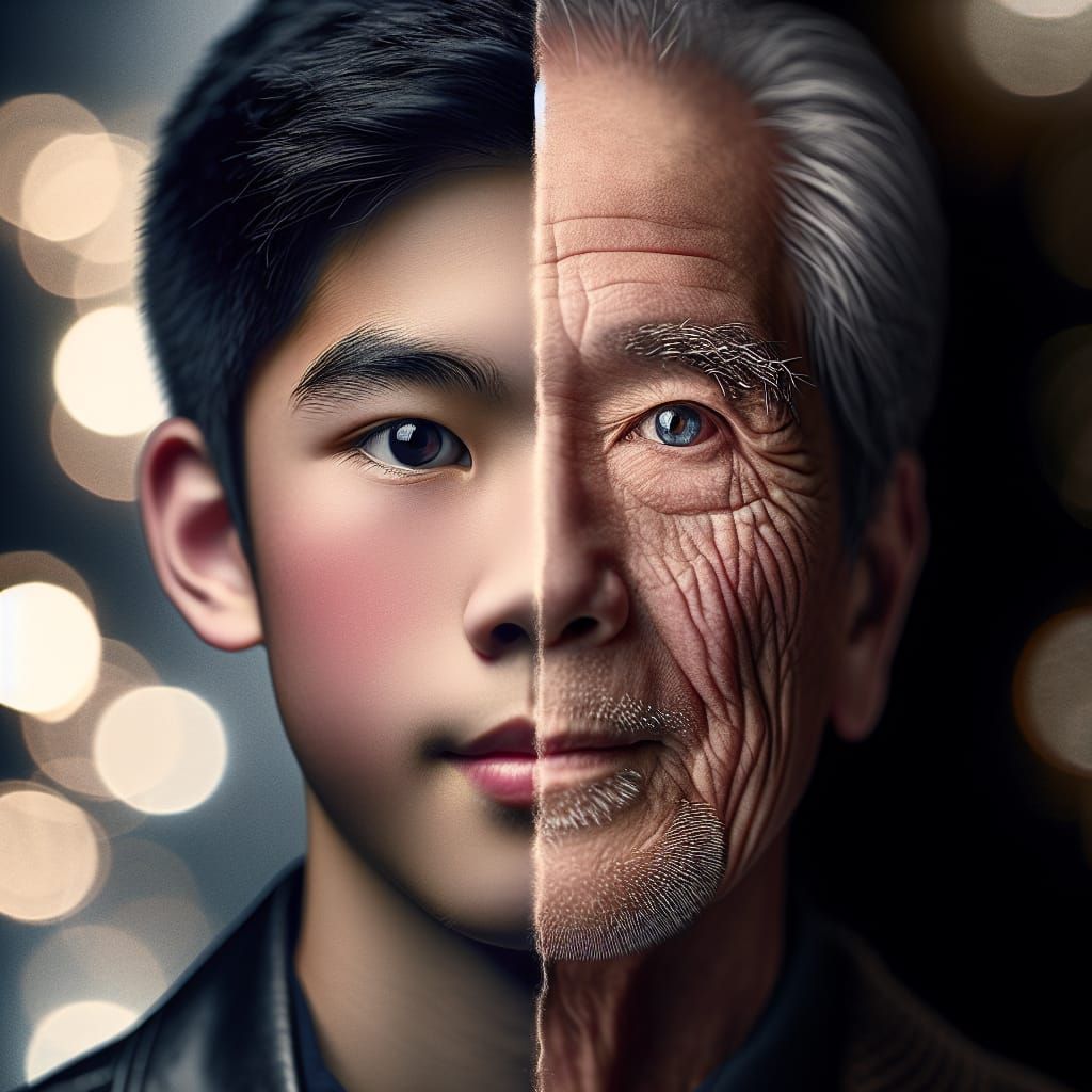 Time's Passage: Youth to Old Age Portrait