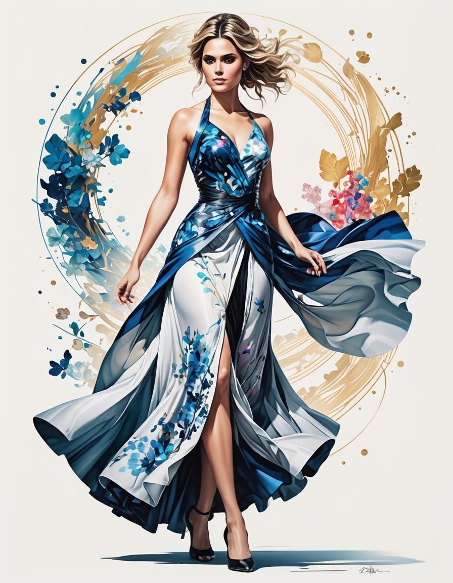 Clara Morgane Portrait in Modern Digital Art Style