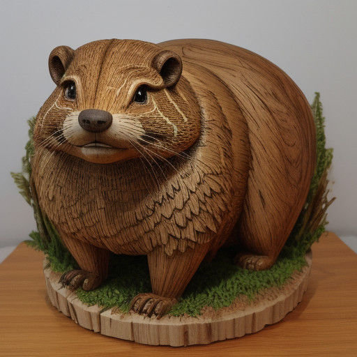 Woodchuck Wooden Sculpture