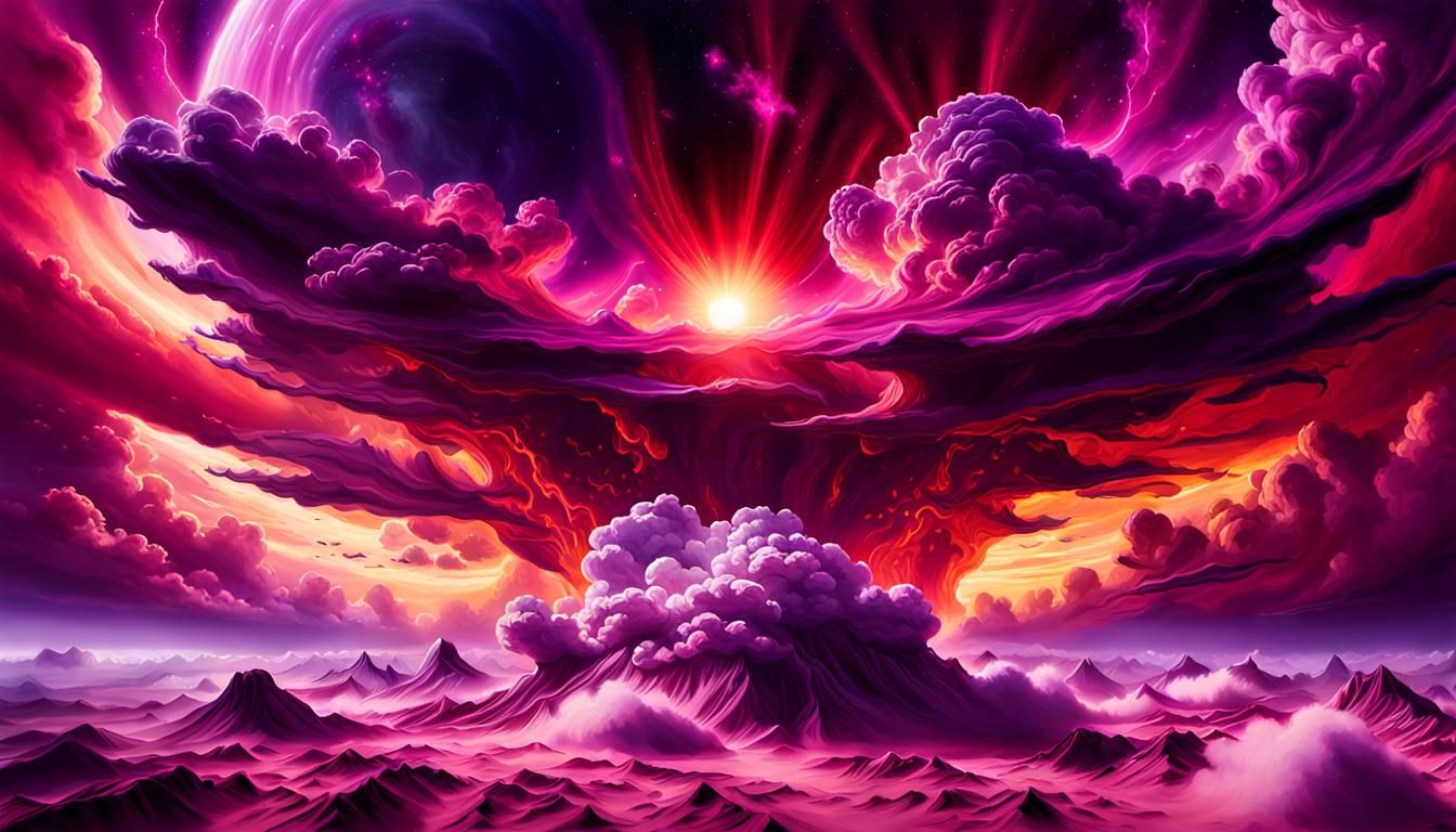 Epic Cosmic Explosion in Space, Digital Painting