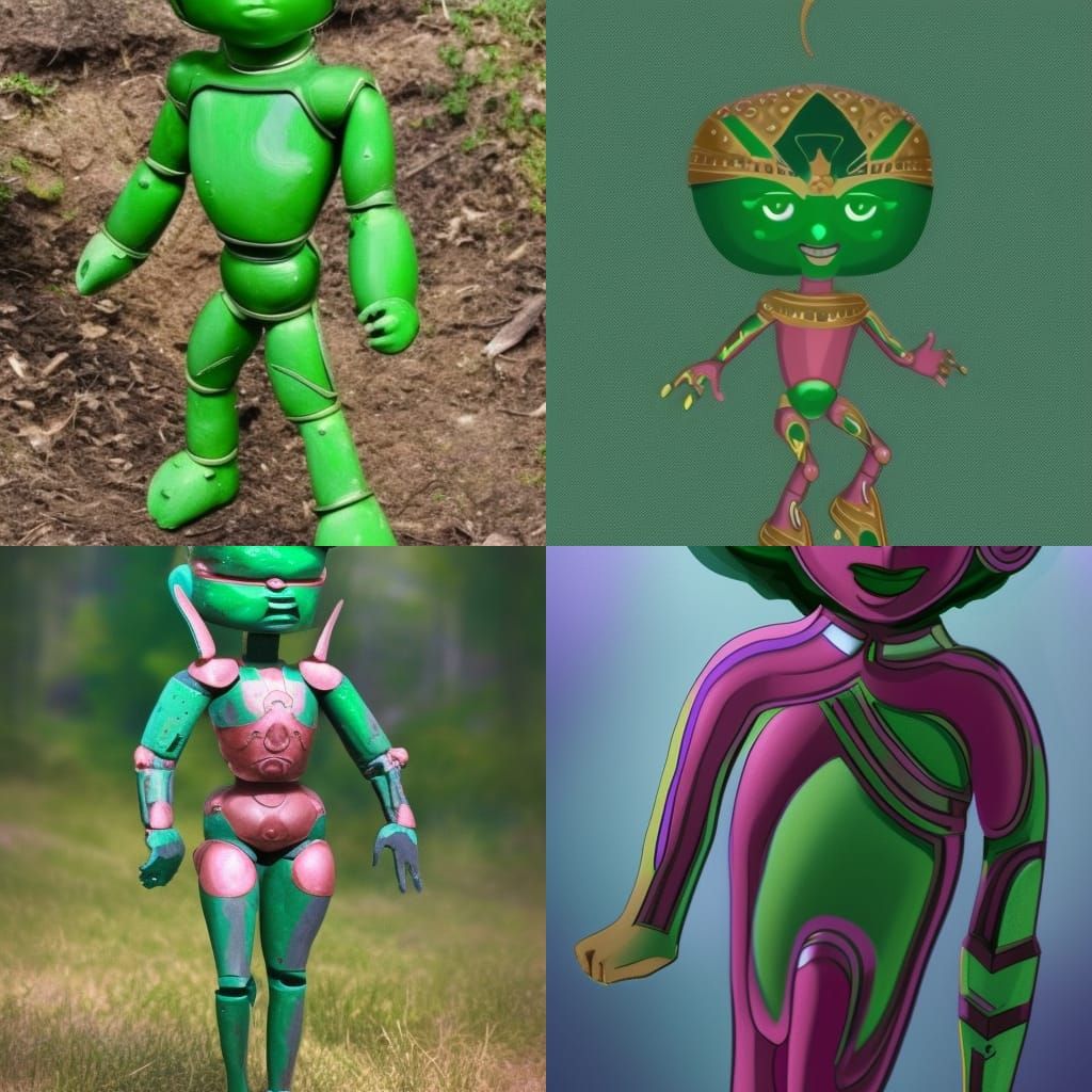 Emerald Humanoid Figure in Armor