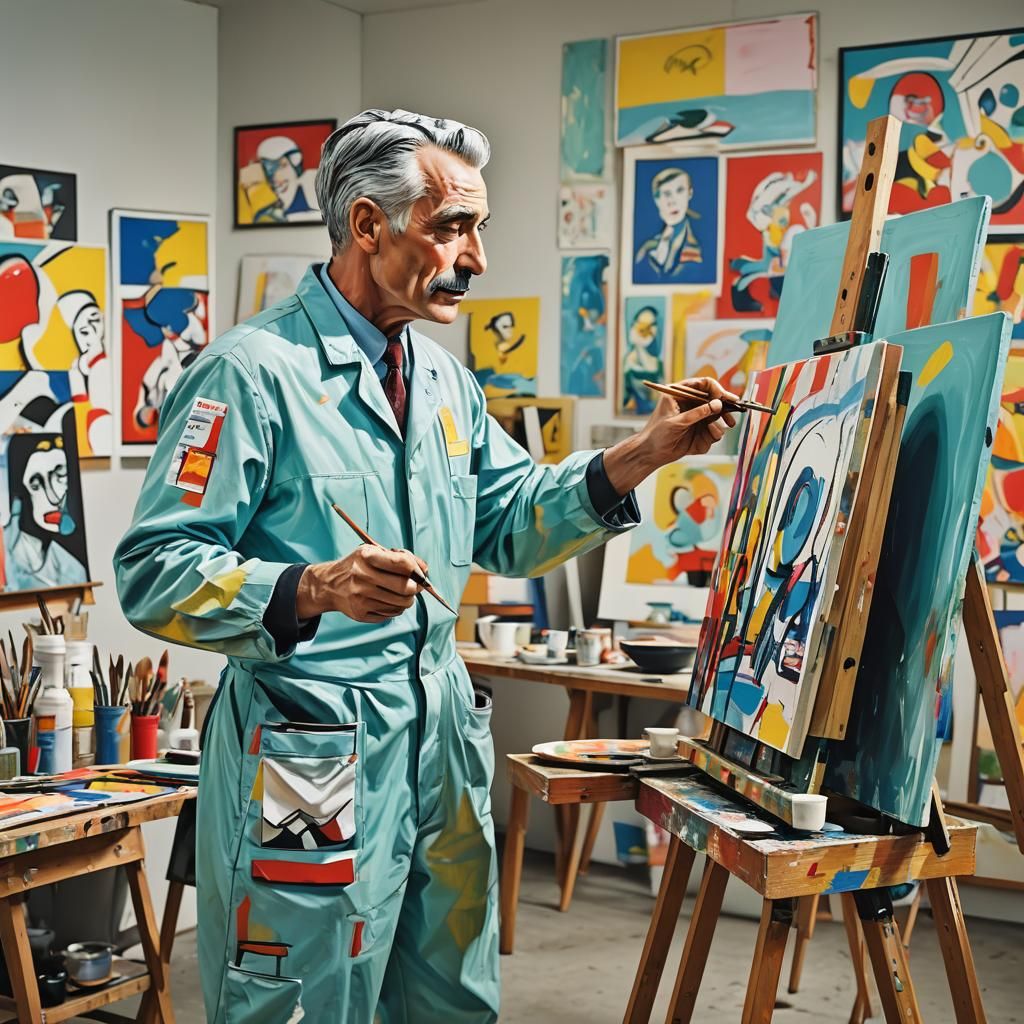 Aqua Velva as Pop Art Painter