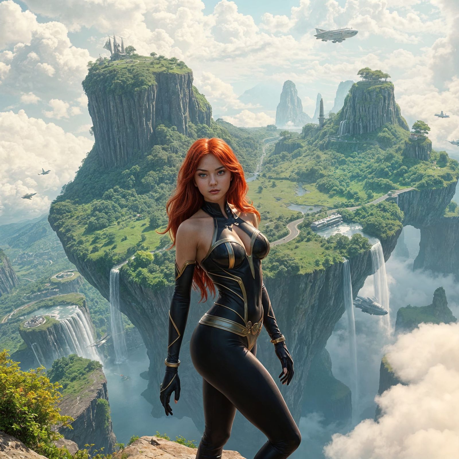 Floating Island Vista Inspired by Miyazaki