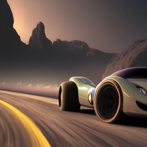 Alien Cars Racing Digital Art
