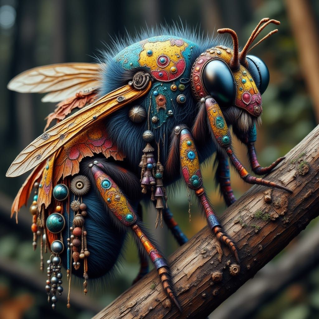 Surreal Orchid Bee in Vibrant Colors