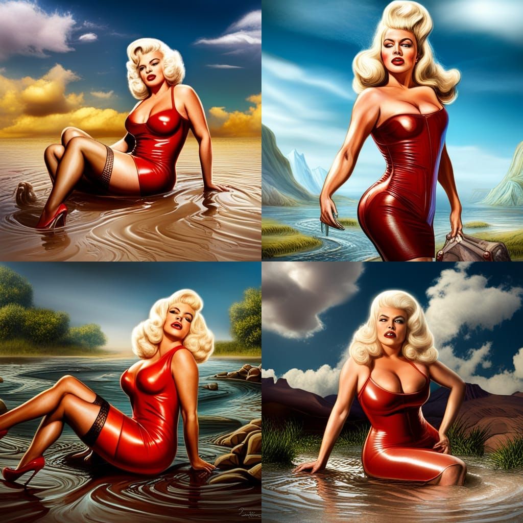 Jayne Mansfield in Quicksand: Detailed Matte Painting