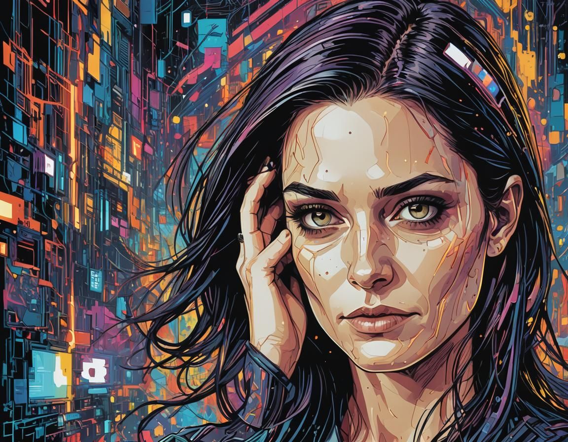 Morgan Webb Glitch Art Comic Book Style
