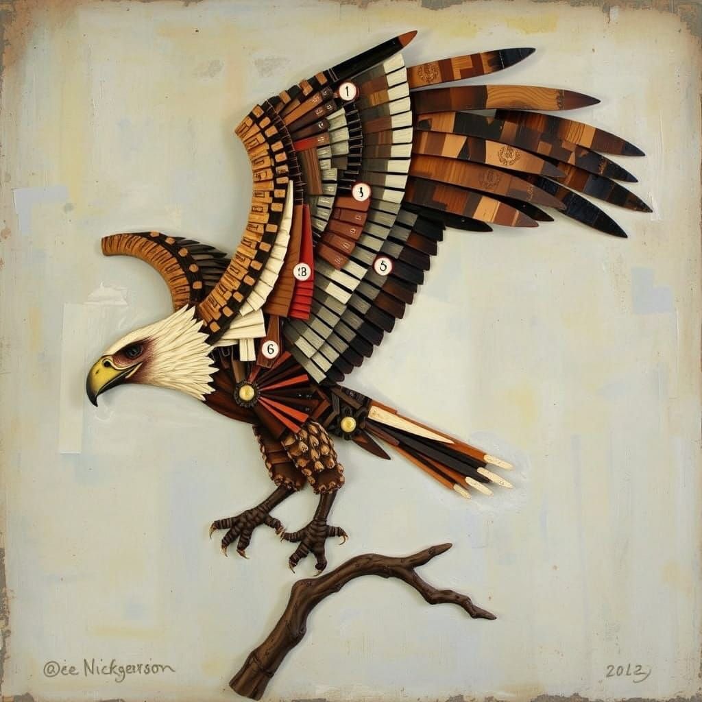 Eagle Piano Parts in Oil Painting Style