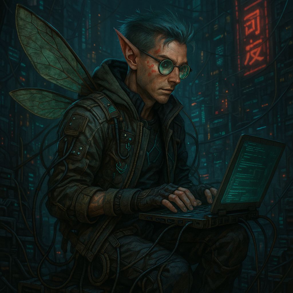 Cyberpunk Pixie Decker in Shadowrun Style
