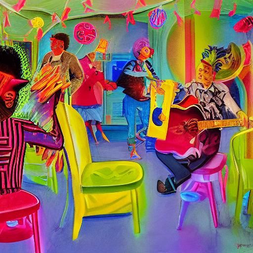 Woman's Comical Dance in Mirror: 3D Digital Art