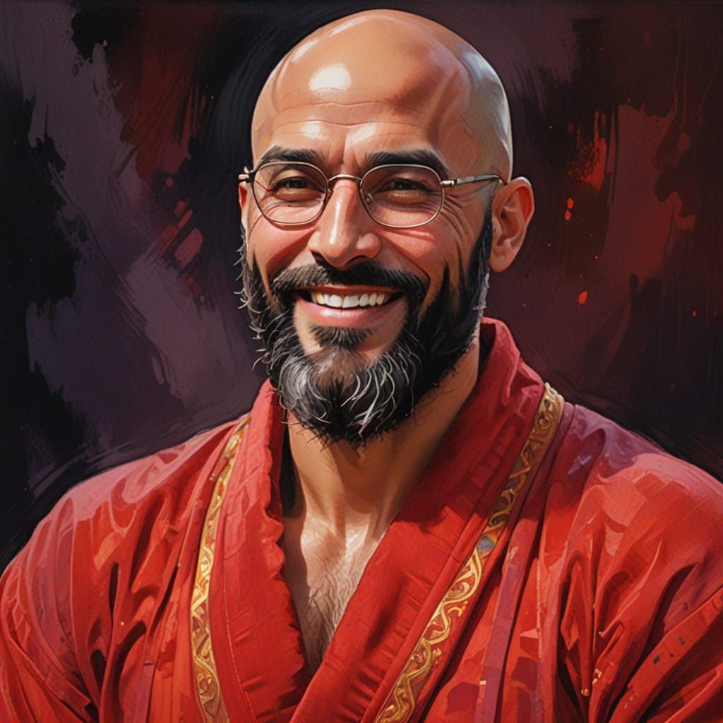 Elegant Arab Man in Velvet Robe