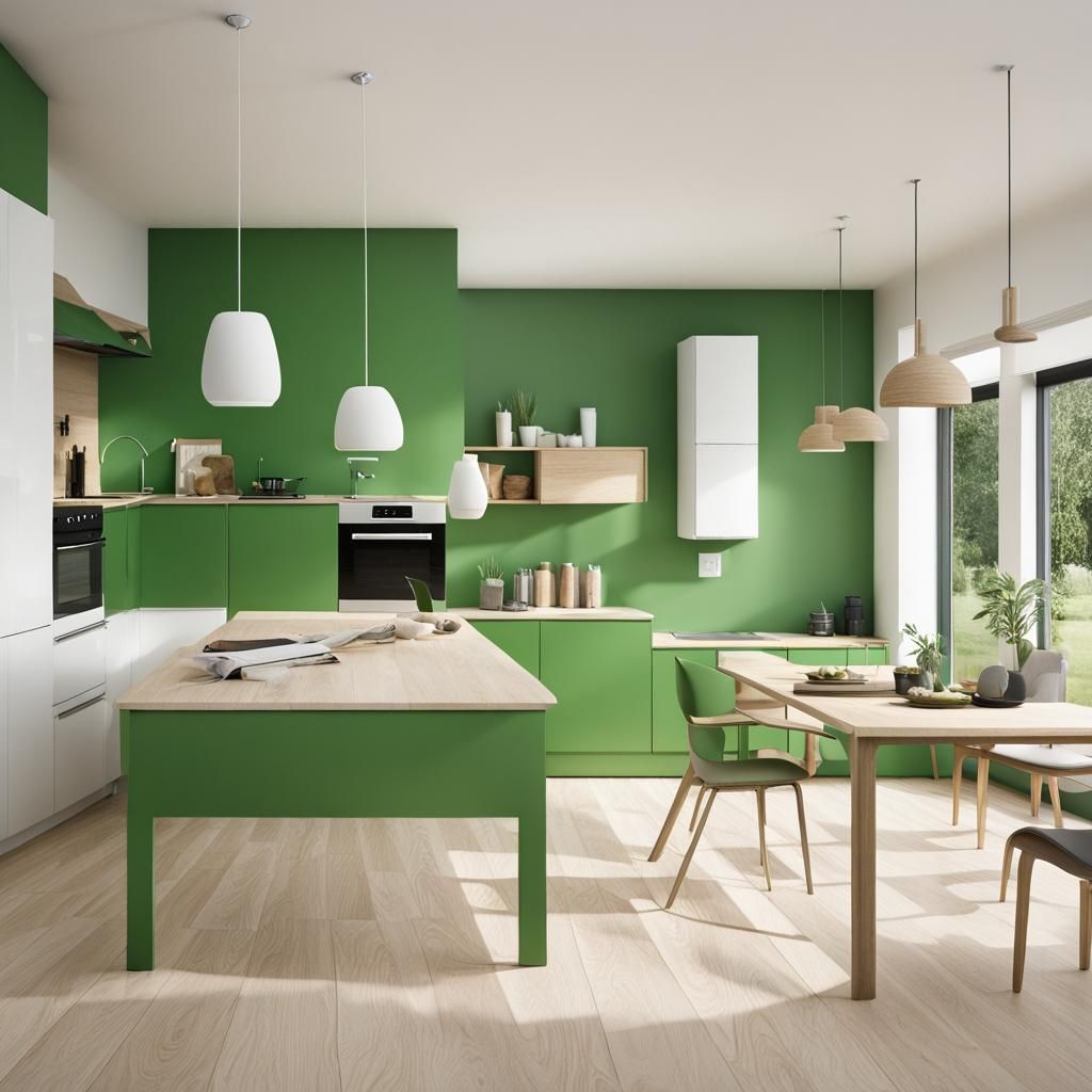green and white interieur