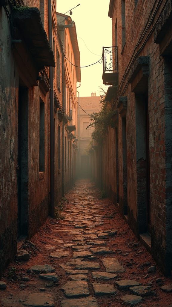 Forgotten City Street at Dusk: Realistic Textures