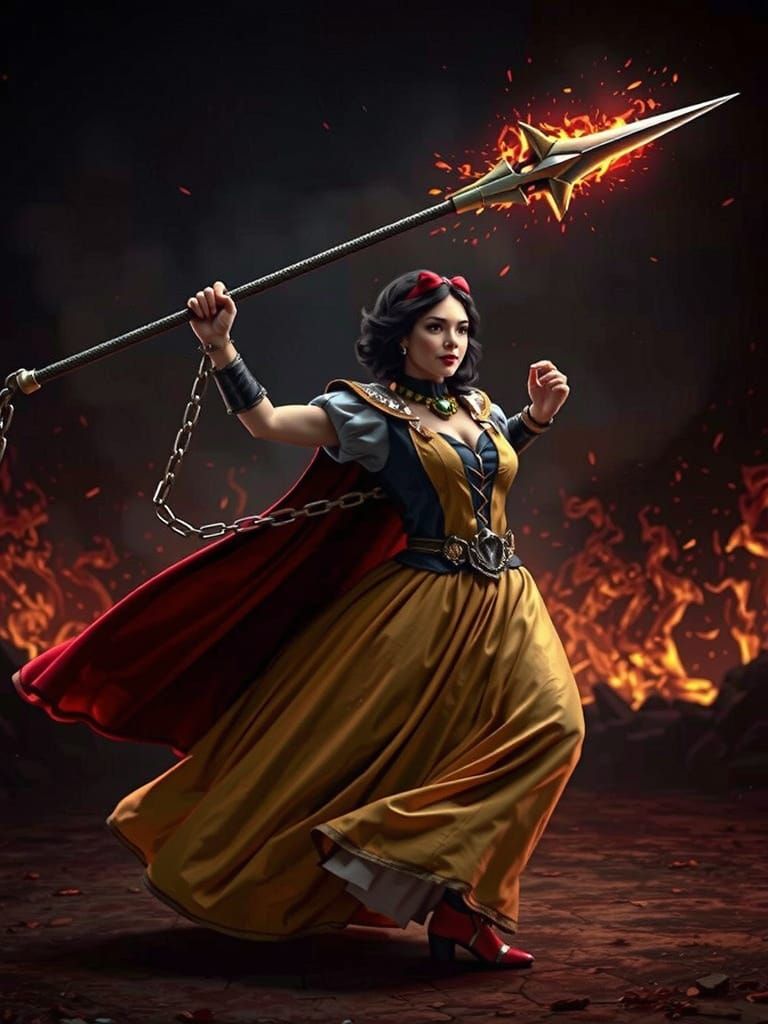 Snow White Unleashes Fiery Fury in Dark Fantasy Realm