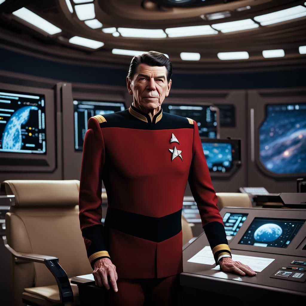 Ronald Reagan as Star Trek Starfleet Officer