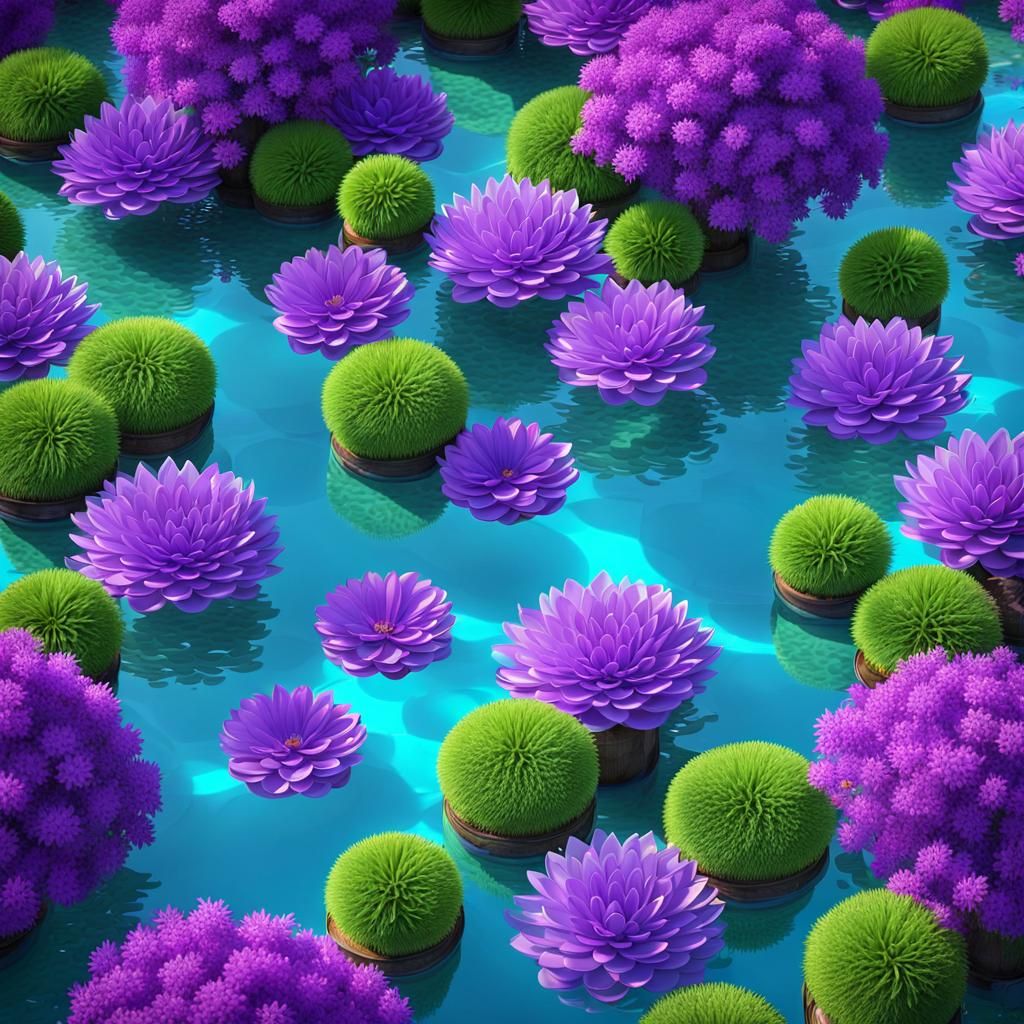 Children's Summer Fun: Purple Pool Diving