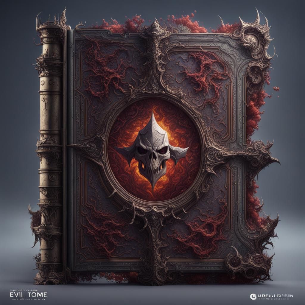 Detailed Evil Tome Fantasy Concept Art