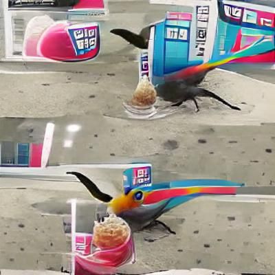 Bird Enjoying Slurpee: A Photorealistic Image