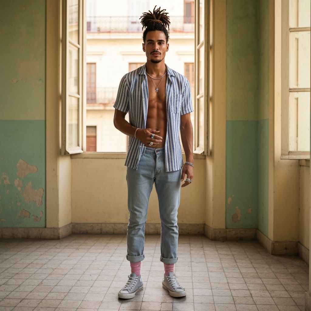 Cuban Man in Havana Villa, Soft Natural Lighting