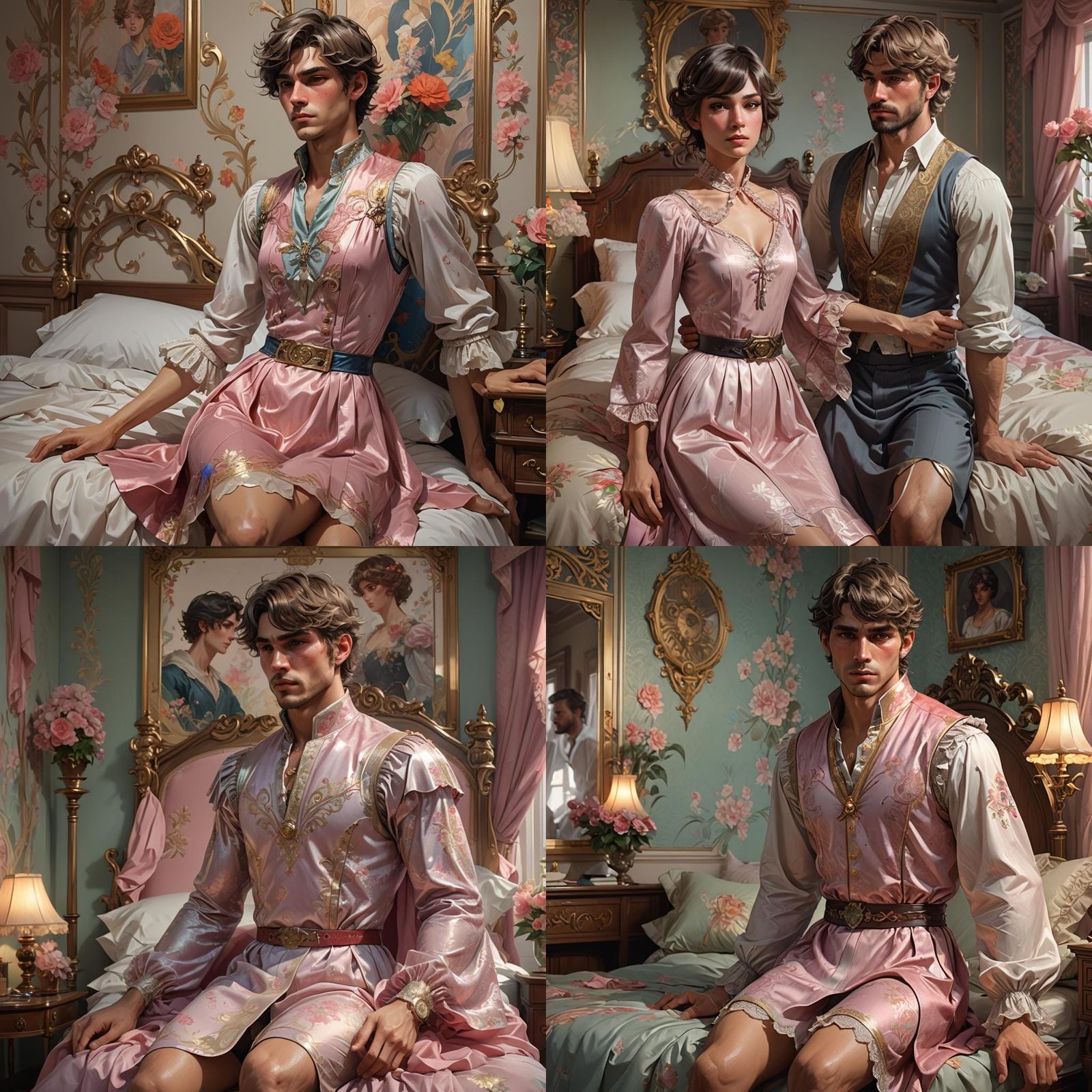 Masculine Boy in Girlish Dress Portrait