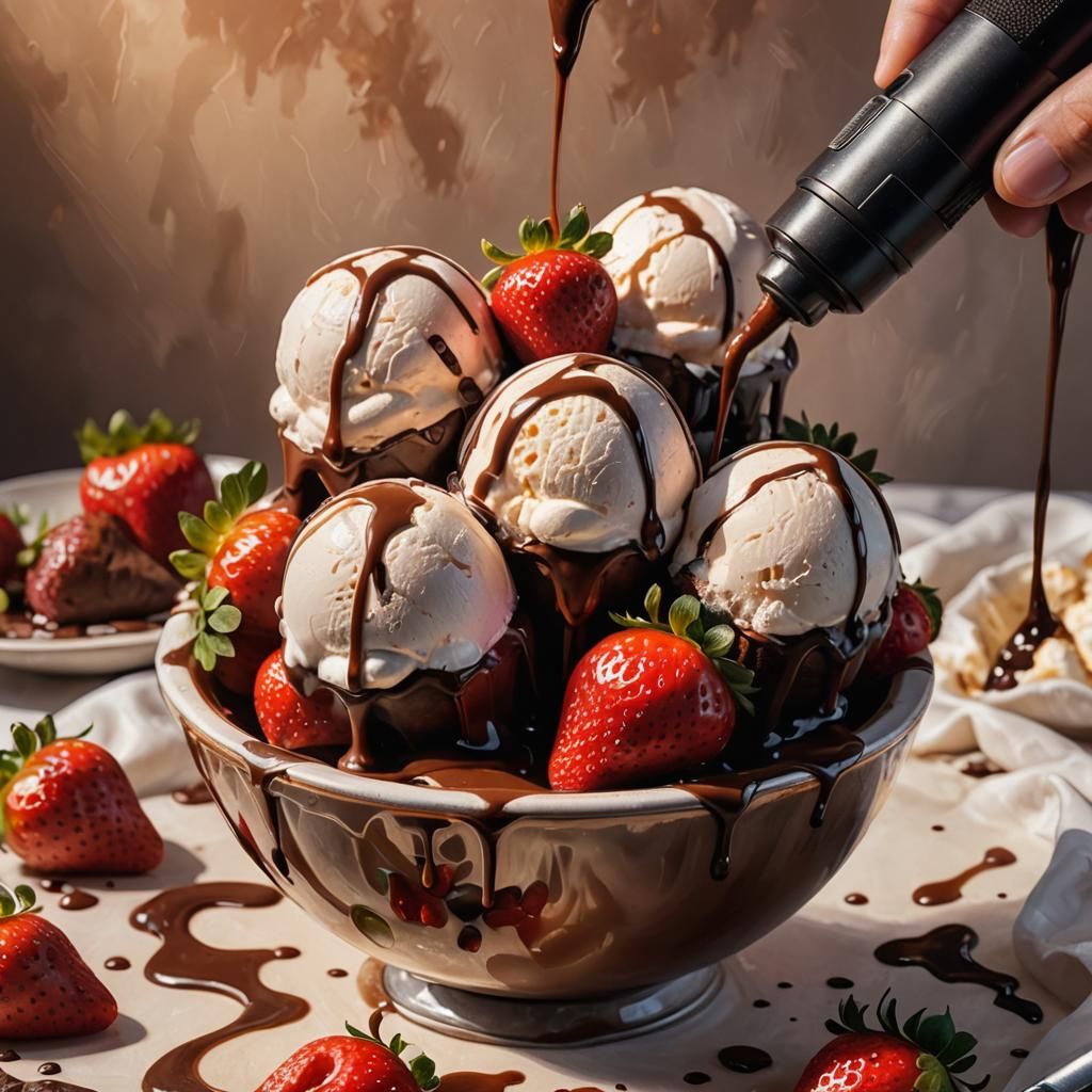 Creamsoda Ice Cream in Microphone Bowl: Digital Art