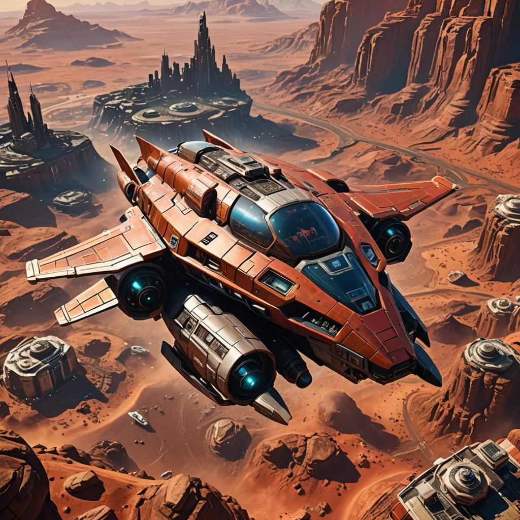 Los Santos Spaceship Lands on Mars: Hyperrealistic Sci-Fi