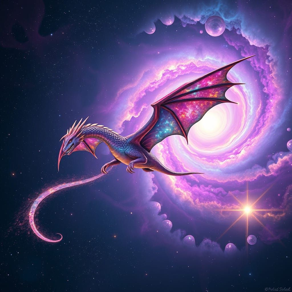 Galactic Dragon Soars Through the Cosmos