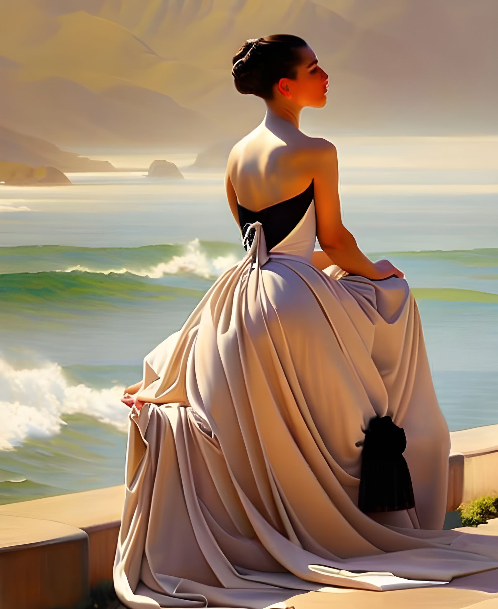 Elegant People in Hyperrealist Portrait Painting