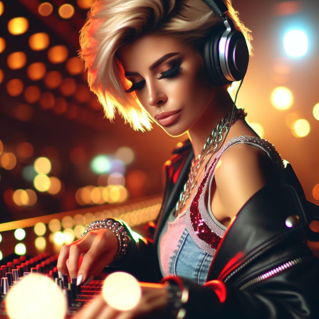 Stylish DJ in Eurobeat Scene, Professional Photograph