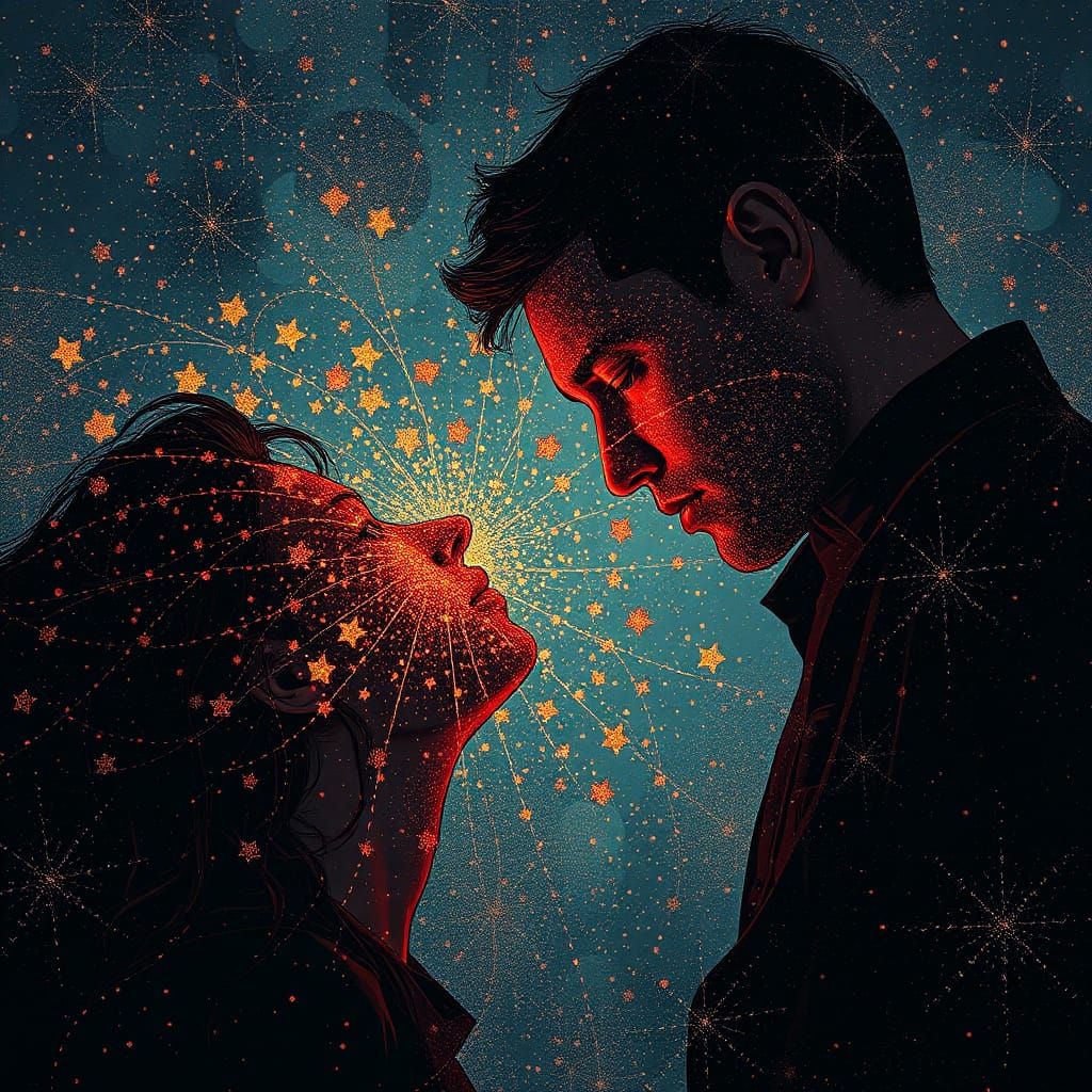 Surreal Dreamscape with Stardust and Lies