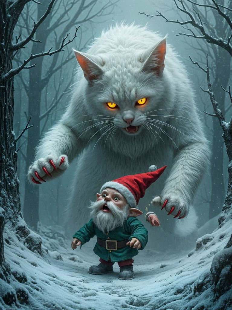 Dark Fantasy Christmas Horror: White Yule Cat Menace